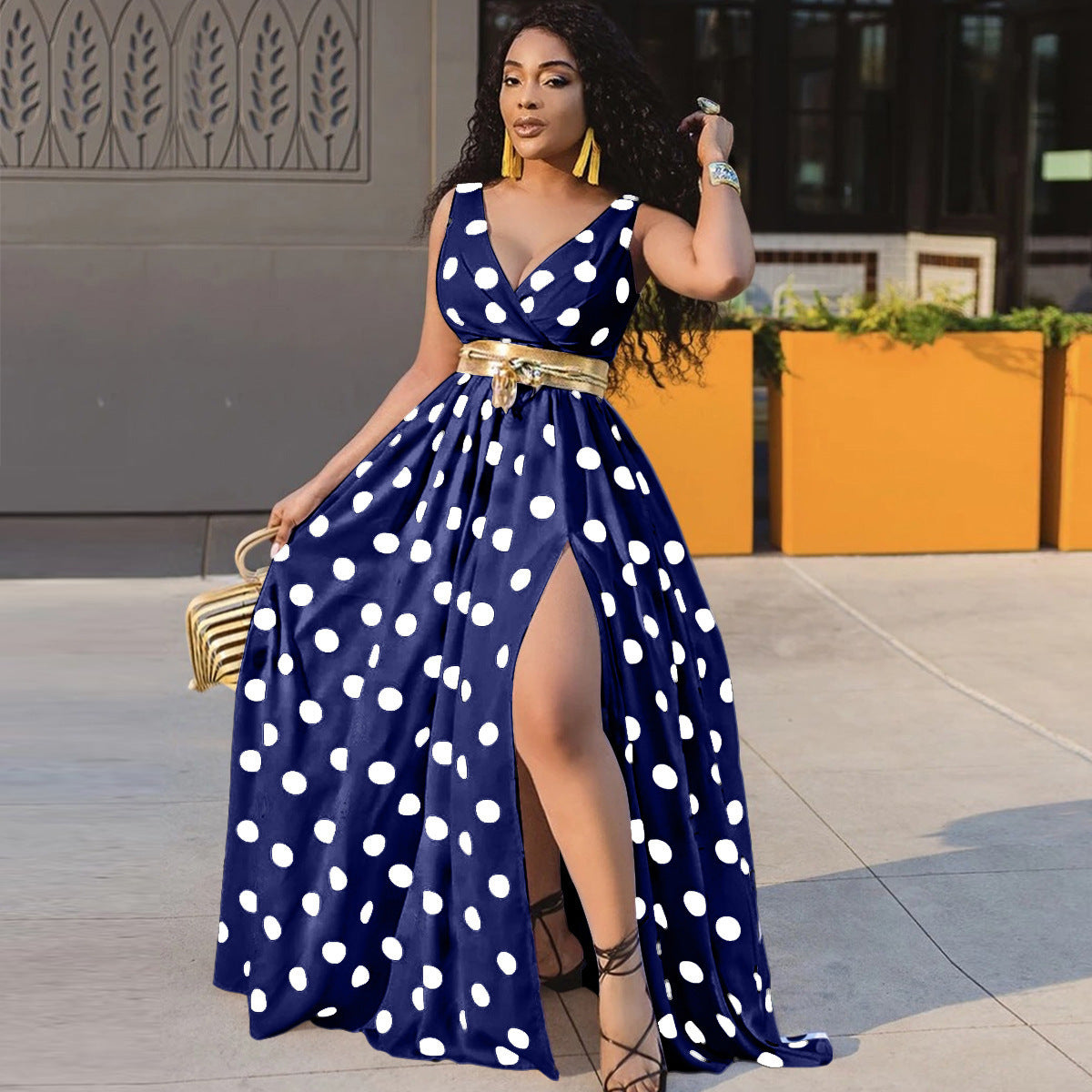 Sexy Dresses Women Party Ladies Belt plus Size Forked Club Dresses